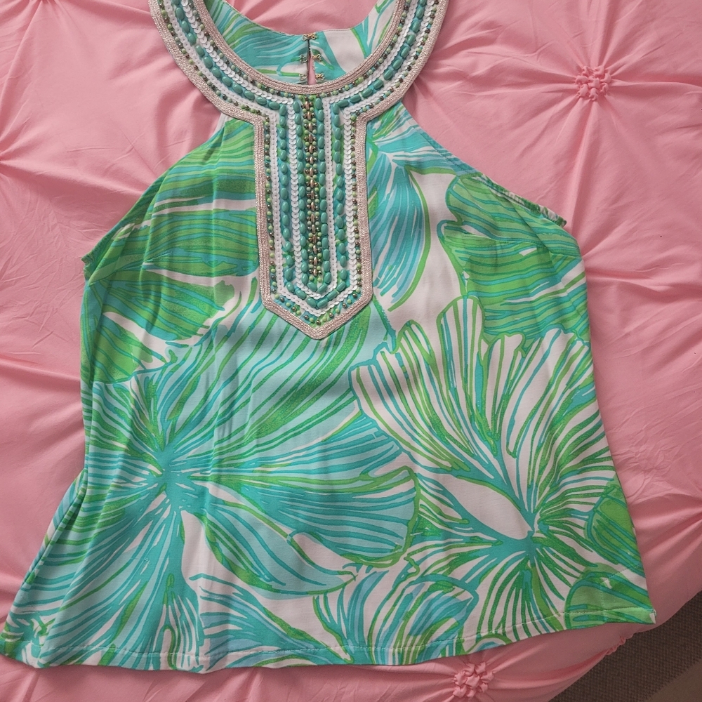 Tropical Green  Womens Racerback Top